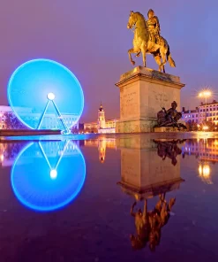 Statue Bellecour et Grande Roue