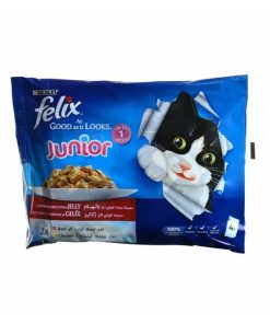Sélection de la campagne en gelée aux viandes pour chat junior 4x100g – FELIX
