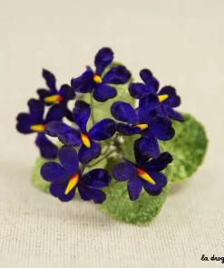 Fleur en tissu Violette en bouquet | Accessoire Modiste