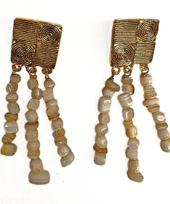 Boucle d&rsquo;oreille JOYCE de couleur marron clair