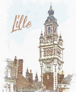 Lille – Affiche de la ville – Poster dessin urbain