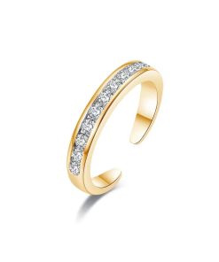 Adjustable crystal wedding ring