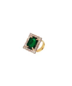 Green art deco adjustable ring