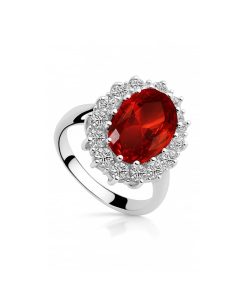 Ring royal red crystal medaillon