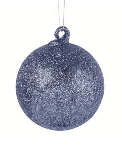 Glitter silver glass christmas ball