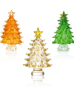Set of 3 miniature glass Christmas trees