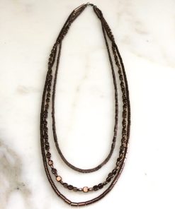 Collier sautoir Hématite bronze