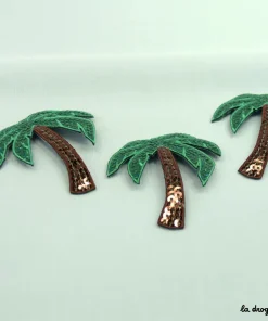 Ecusson Paillettes palmier | Ecusson à thermocoller 70×60 mm