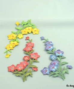 Ecusson Lobélia branche droite | Ecusson à thermocoller 132 x 65 mm