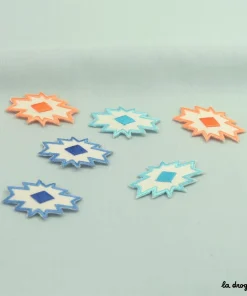 Ecusson losange cranté | Ecusson à thermocoller 38x24mm