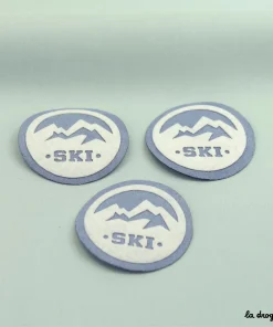 Ecusson en feutre Ski disque | Ecusson à thermocoller 48mm