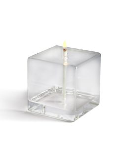 Lampe huile carré verre