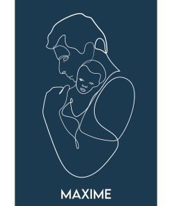 Premiers Instants – Affiche naissance Line art – Poster chambre bébé