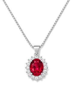Pendentif cristal rouge Rubis d&rsquo;Antan