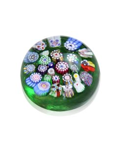 Sulfure presse-papier cristal millefiori