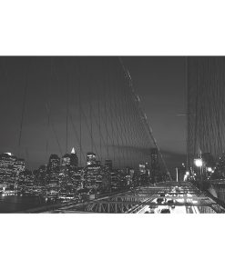 New-York Photo noir et blanc Vue du  Pont de Brooklyn Affiche