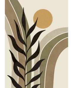 Début d’un arche avec une plante et un soleil Style boho Affiche