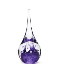 Purple crystal bubble drop paperweight
