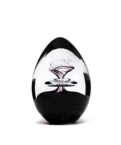 Black crystal egg paperweight