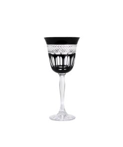 Verre vin blanc cristal noir pénombre